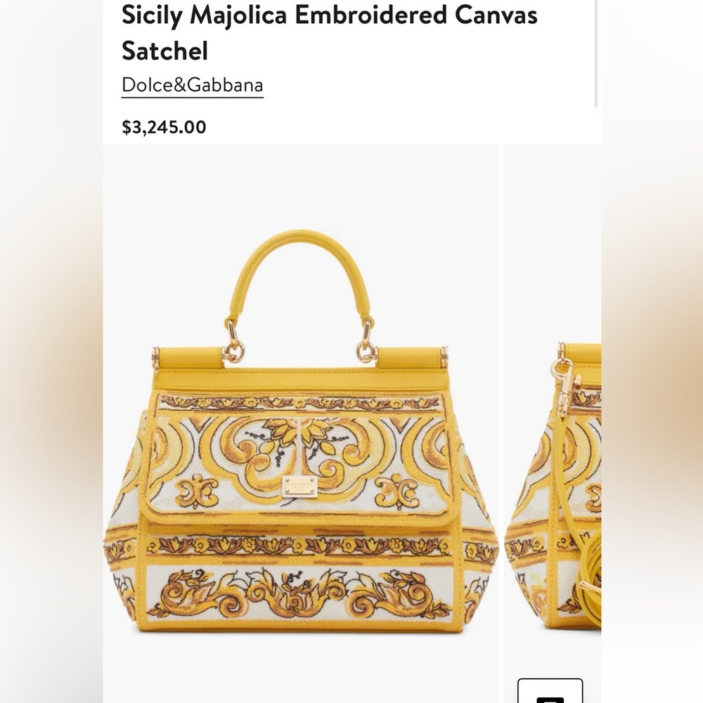 Dolce & Gabbana Sicily Majolica embroidered canvas bag